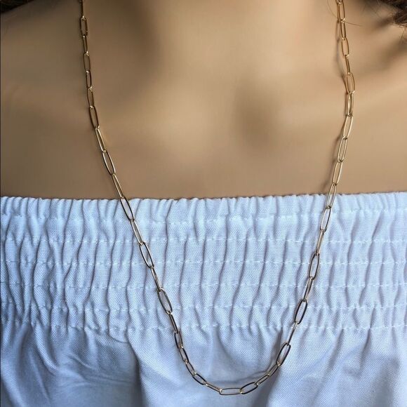 #42 - 20” 14k gold plated paperclip chain necklace - Picture 2 of 4